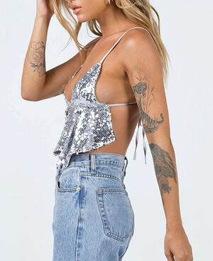 Forever 21 Sequin Backless Tank Top